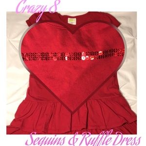 ❌SOLD❌Crazy 8 Sequins and Ruffle Dress 7/8y